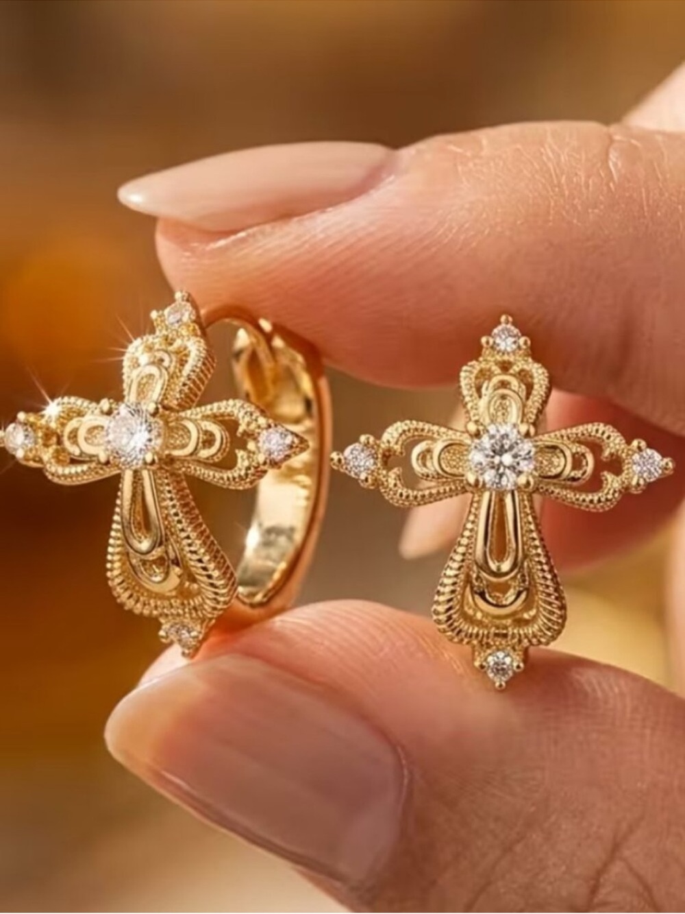 18K Gold Womens 1ct Diamond
Small Cross Hoop Earrings
Ladies 18 K Silver Jewelry